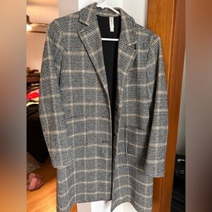 Plaid pea coat